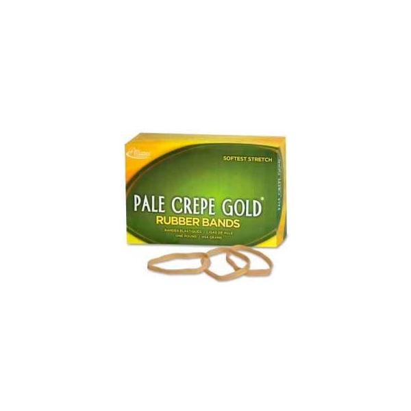 Alliance Rubber Alliance Pale Crepe Gold Rubber Bands, Size No 64, 3-1/2" x 1/4", Natural, 1 lb. Box 20645 - main